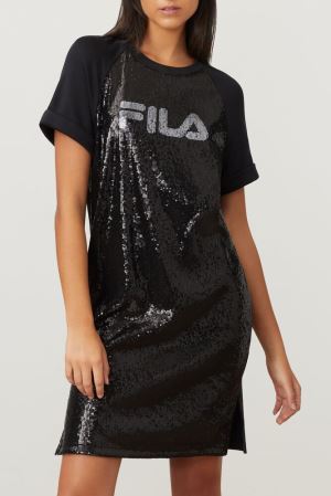 FILA Milano Sequin Dresses Black,Womens Clothing | CA.WQFCNH635